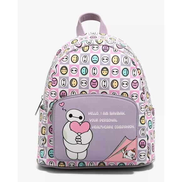 NWT Dani By Danielle Nicole Disney Big Hero 6 Baymax Checkered Mini Backpack - Picture 1 of 4